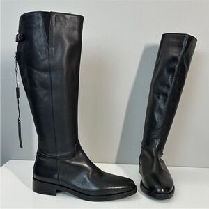 Emanuel Crasto Italy Black Knee-High Leather Boots 7.5